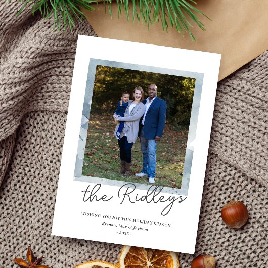 Kerstkaart met gelukkig gezin