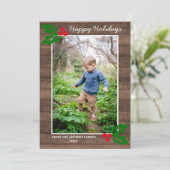 Kerstkaart met gelukkig kerstfeest foto van famili (Staand voorkant)