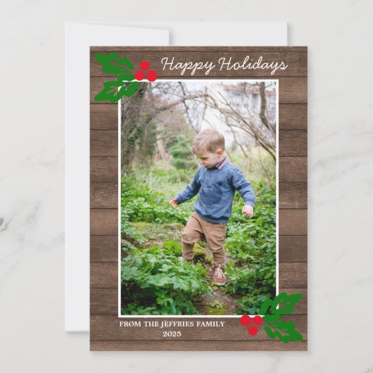 Kerstkaart met gelukkig kerstfeest foto van famili (Voorkant)