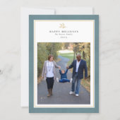 Kerstkaart met gelukkig kerstfeest foto van het ge (Voorkant)