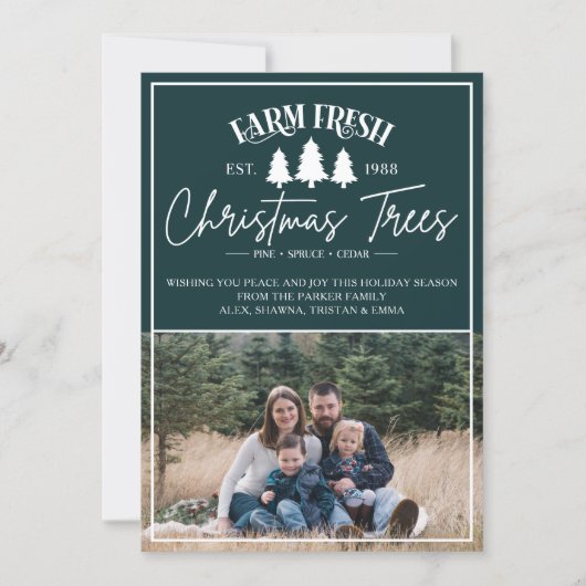 Kerstkaart met gelukkig kerstfeest foto van het ge (Voorkant)