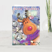 Kerstkaart met Gelukkig Rendier Kaart (Achterkant)