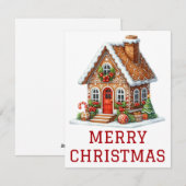 Kerstkaart met Gemberkoekhuis (Voorkant / Achterkant)