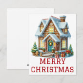 Kerstkaart met Gemberkoekhuis (Voorkant / Achterkant)