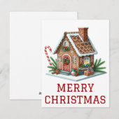 Kerstkaart met Gemberkoekhuis (Voorkant / Achterkant)