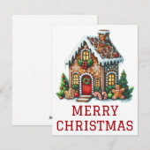 Kerstkaart met Gemberkoekhuis (Voorkant / Achterkant)