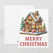 Kerstkaart met Gemberkoekhuis (Voorkant / Achterkant)