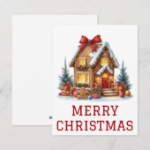Kerstkaart met Gemberkoekhuis (Voorkant / Achterkant)