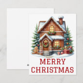 Kerstkaart met Gemberkoekhuis (Voorkant / Achterkant)