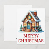 Kerstkaart met Gemberkoekhuis (Voorkant / Achterkant)