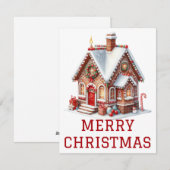 Kerstkaart met Gemberkoekhuis (Voorkant / Achterkant)
