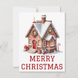 Kerstkaart met Gemberkoekhuis