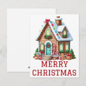 Kerstkaart met Gemberkoekhuis (Voorkant / Achterkant)