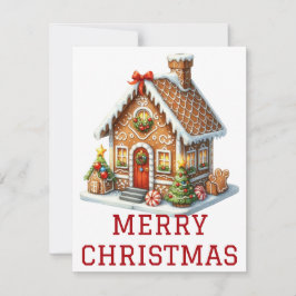 Kerstkaart met Gemberkoekhuis