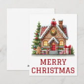 Kerstkaart met Gemberkoekhuis (Voorkant / Achterkant)
