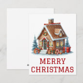 Kerstkaart met Gemberkoekhuis (Voorkant / Achterkant)