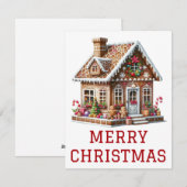 Kerstkaart met Gemberkoekhuis (Voorkant / Achterkant)