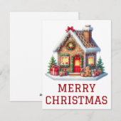Kerstkaart met Gemberkoekhuis (Voorkant / Achterkant)