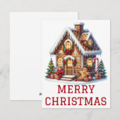 Kerstkaart met Gemberkoekhuis (Voorkant / Achterkant)
