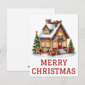 Kerstkaart met Gemberkoekhuis (Voorkant / Achterkant)