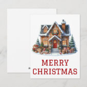 Kerstkaart met Gemberkoekhuisje (Voorkant / Achterkant)