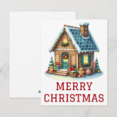 Kerstkaart met Gemberkoekhuisje (Voorkant / Achterkant)