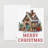 Kerstkaart met Gemberkoekhuisje (Voorkant / Achterkant)