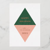 Kerstkaart met geometrisch ontwerp en folie - Groe Uitnodiging (Voorkant)