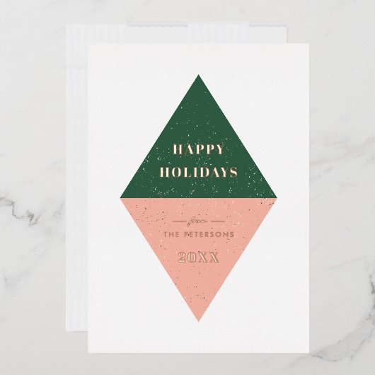 Kerstkaart met geometrisch ontwerp en folie - Groe Uitnodiging (Envelop)