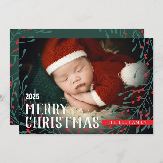 Kerstkaart met gepersonaliseerde afbeelding (Voorkant / Achterkant)