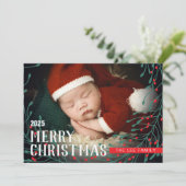 Kerstkaart met gepersonaliseerde afbeelding (Staand voorkant)