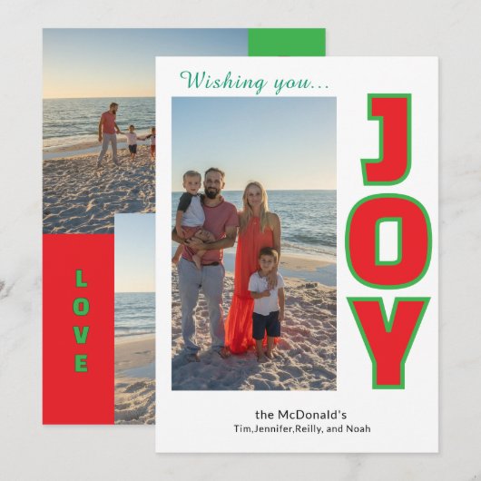 Kerstkaart met gepersonaliseerde foto-collage (Voorkant / Achterkant)