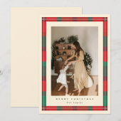 Kerstkaart met geruite lijst (Voorkant / Achterkant)
