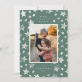 Kerstkaart met gestempeld sterrenpatroon (Voorkant)