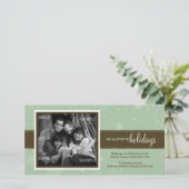 Kerstkaart met gestreepte lint (Staand voorkant)