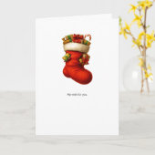 Kerstkaart met gevulde kous kaart (Gele Bloem)