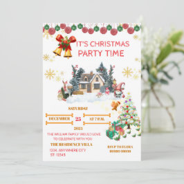 Kerstkaart met gezellige Kerstman