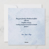 Kerstkaart met gezellige kerstsfeer, sneeuwman en  (Achterkant)