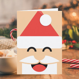 Kerstkaart met gezicht van Kerstman Kaart