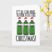 Kerstkaart met gin. kaart (Gele Bloem)