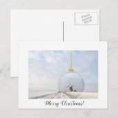 Kerstkaart met glazen bol en windmolen briefkaart (Voorkant / Achterkant)