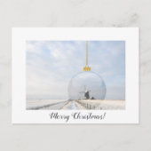 Kerstkaart met glazen bol en windmolen briefkaart (Voorkant)