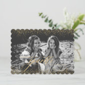 Kerstkaart met glinsterende glitter kaart (Staand voorkant)