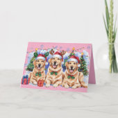 Kerstkaart met Golden Retriever (Voorkant)