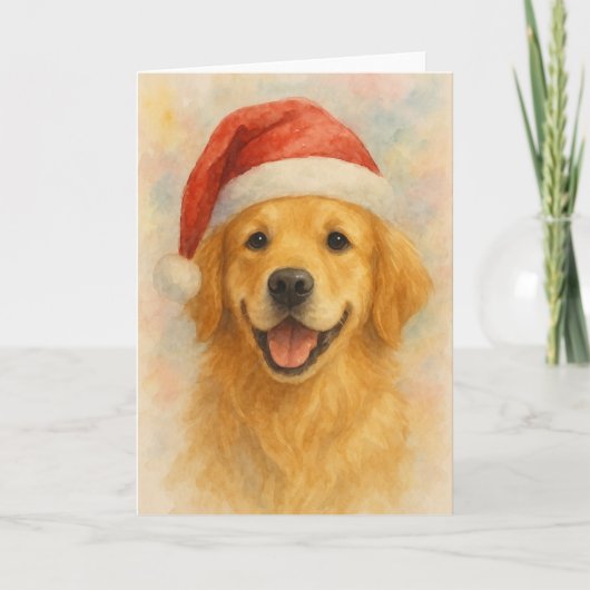 Kerstkaart met Golden Retriever Kaart (Voorkant)