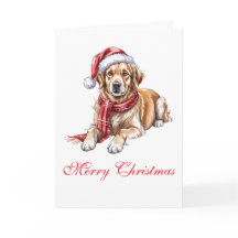 Kerstkaart met Golden Retriever