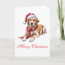 Kerstkaart met Golden Retriever Kaart