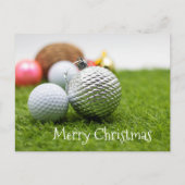 Kerstkaart met golfbal ornament briefkaart (Voorkant)
