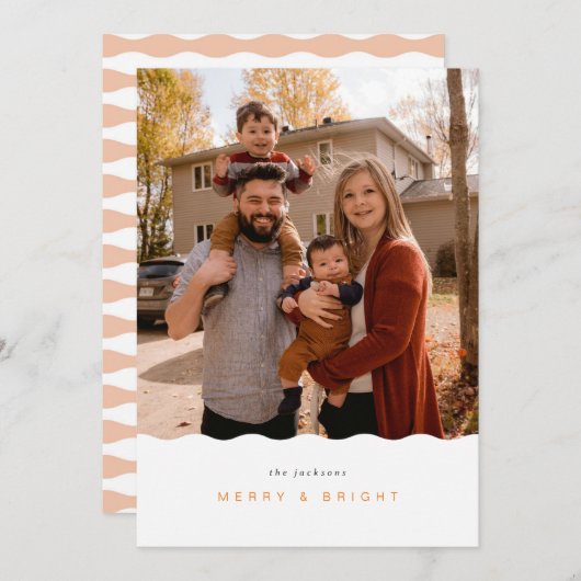 Kerstkaart met golvende rand (Voorkant / Achterkant)