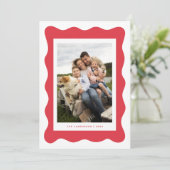 Kerstkaart met golvende rand en casual minimalisti kaart (Staand voorkant)